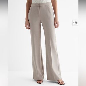 Express Editor High Waisted Trouser Flare Pant beige tan